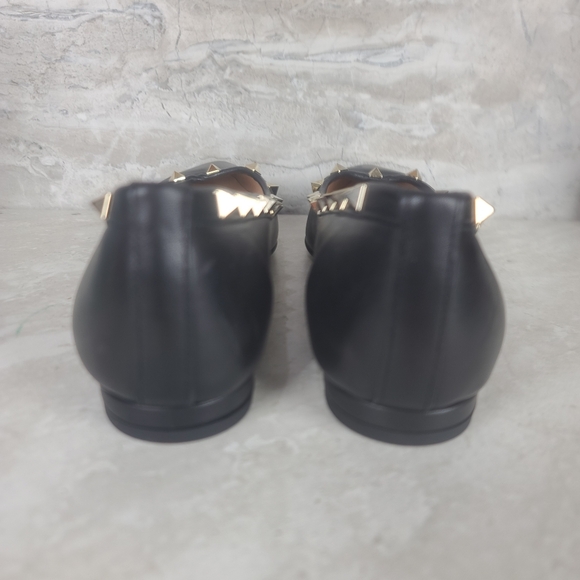 French Sole NY | LIRON Classic Black Leather Gold Studded Ballet Flats Shoes 8.5 - Picture 6 of 14